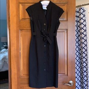 Calvin Klein Black Button Down Career Shirt Dress